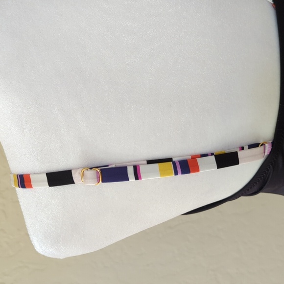 Trina Turk Black Treasure Cove Deep V Neck One Piece Swimsuit Size 12 - Picture 7 of 10